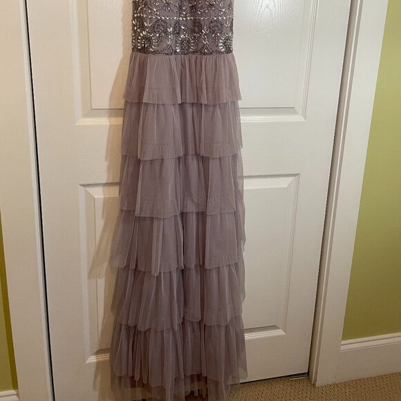 PROM Adrianna Papell dusty lavender beaded evening gown size 2 - Picture 6 of 12
